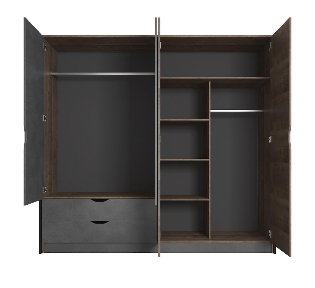 KLEIDERSCHRANK Arden Sand Grange Eiche - matera 220 cm / 56 cm / 204 cm - Braun/Grau, Holz/Holzwerkstoff (220/204/56cm) - Feldmann-Wohnen