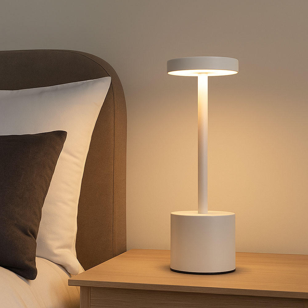 LED TISCHLAMPE POLINA Weiß - Weiß, Metall (8/8/34cm) - Globo Lighting