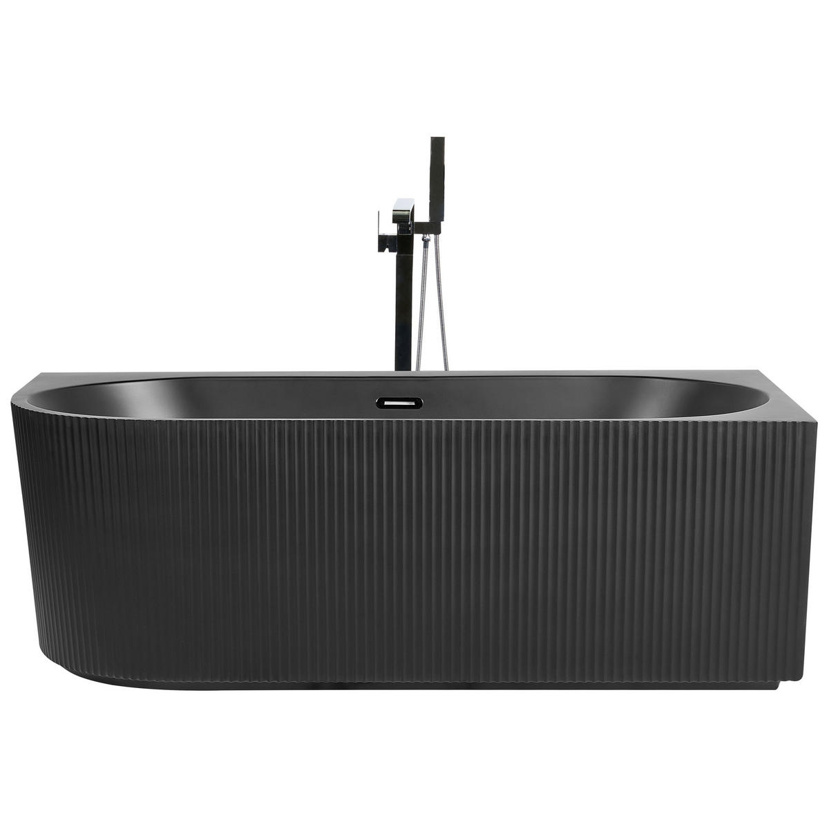 ECKBADEWANNE 80x170x60 cm schwarz Gocta - Schwarz, Kunststoff (80/60/170cm) - Beliani