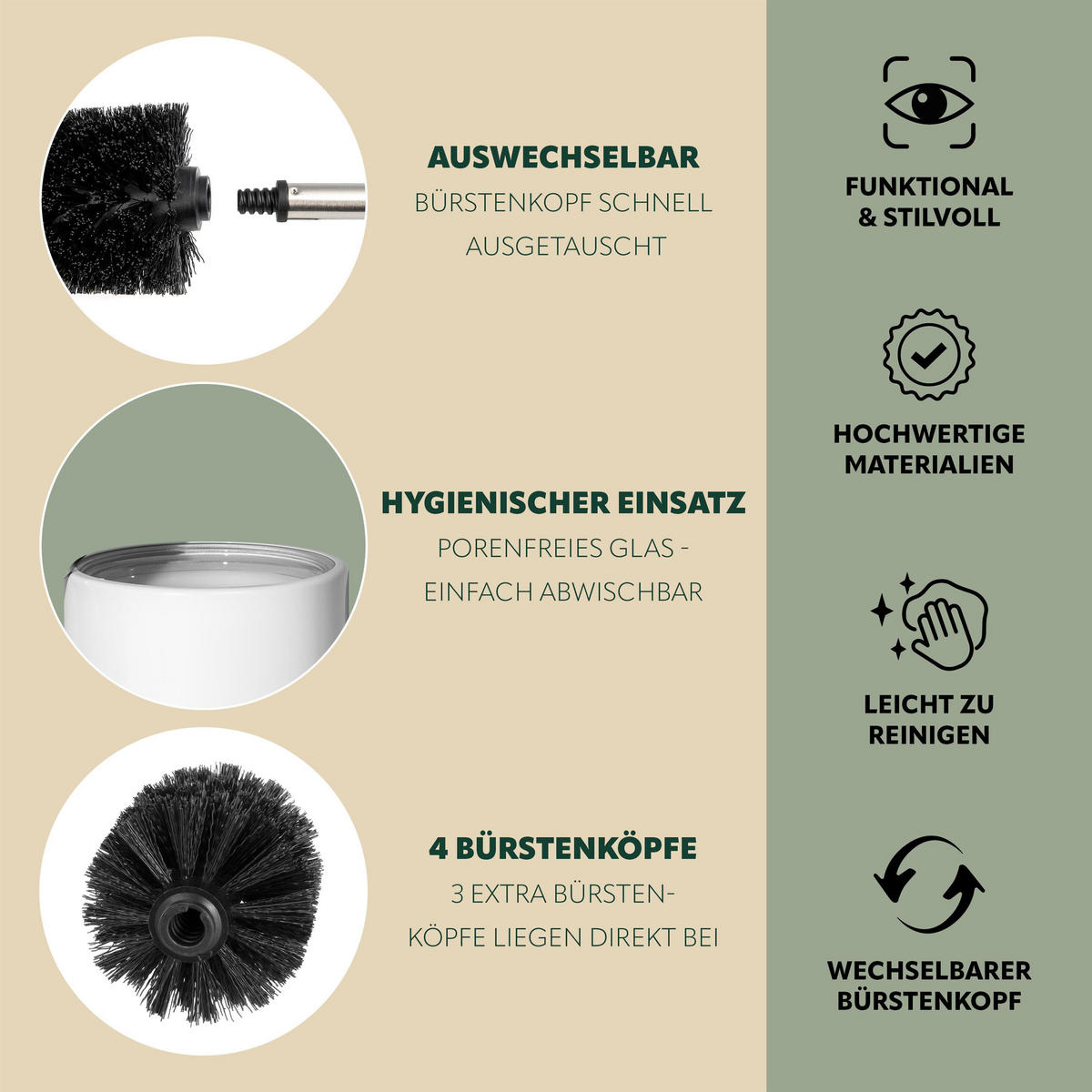 WC-GARNITUR TIRANO, Edelstahl, weiß - Weiß, Metall (10/37/10cm) - bremermann