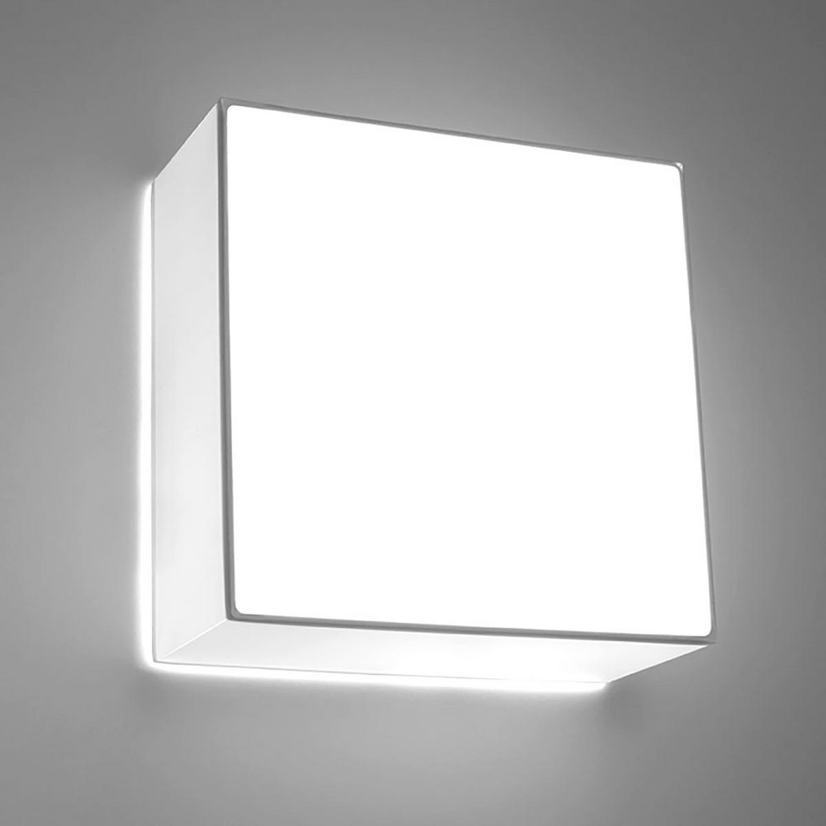 WANDELEUCHTE Stahl Kunststoff Weiß - Weiß, Metall (25/12/25cm)