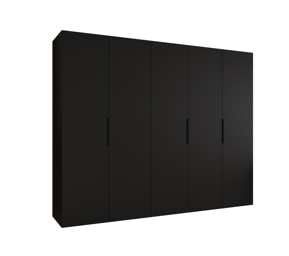 DREHTÜRENSCHRANK 202/250/52 5-türig - Schwarz, Holz (250/202/52cm) - MÖBEL KRYSPOL