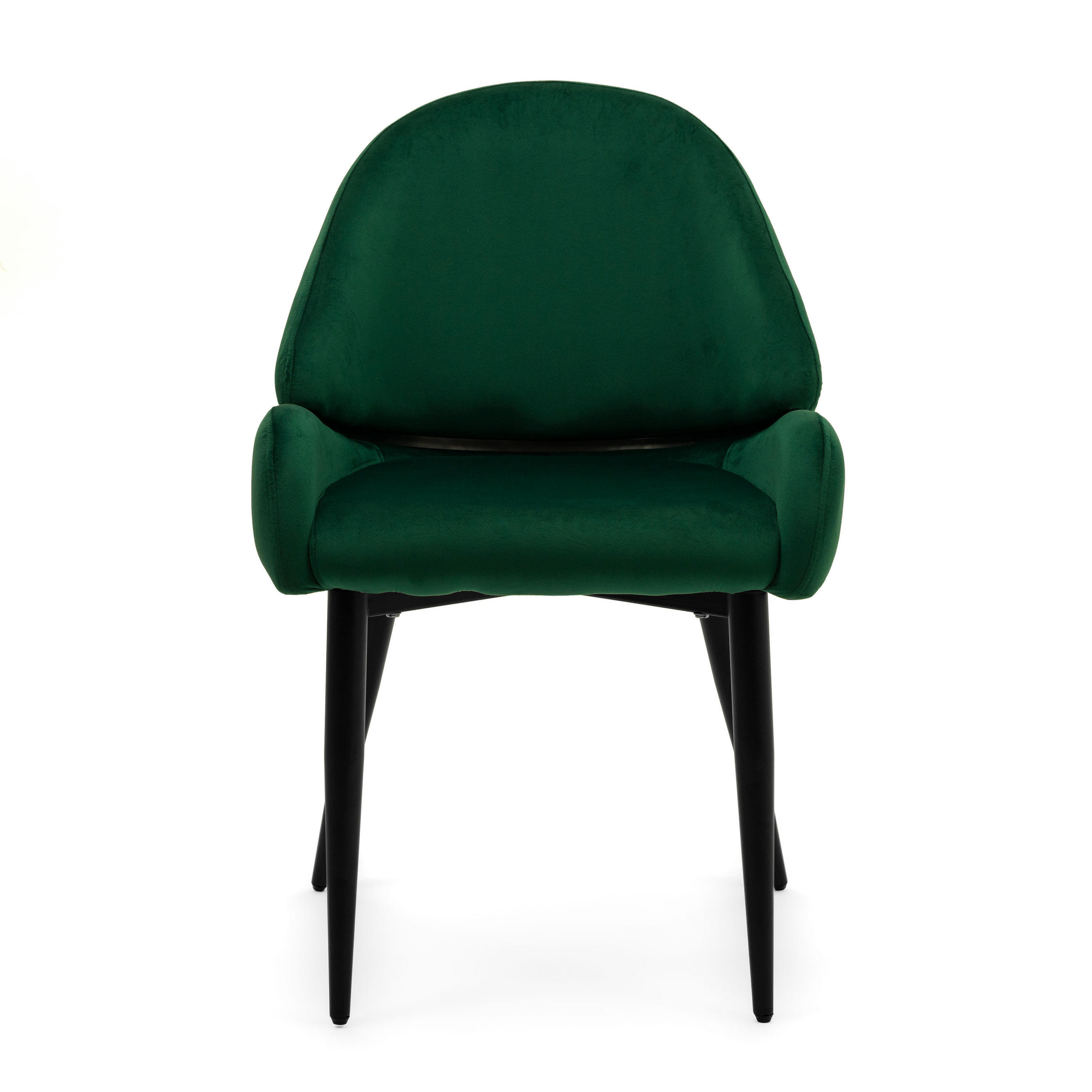 STUHL BERGAMO gepolsterter mit Steppung - grün - Samt Velour - Schwarz/Grün, Textil/Metall (56/91/61cm) - NEW HOME