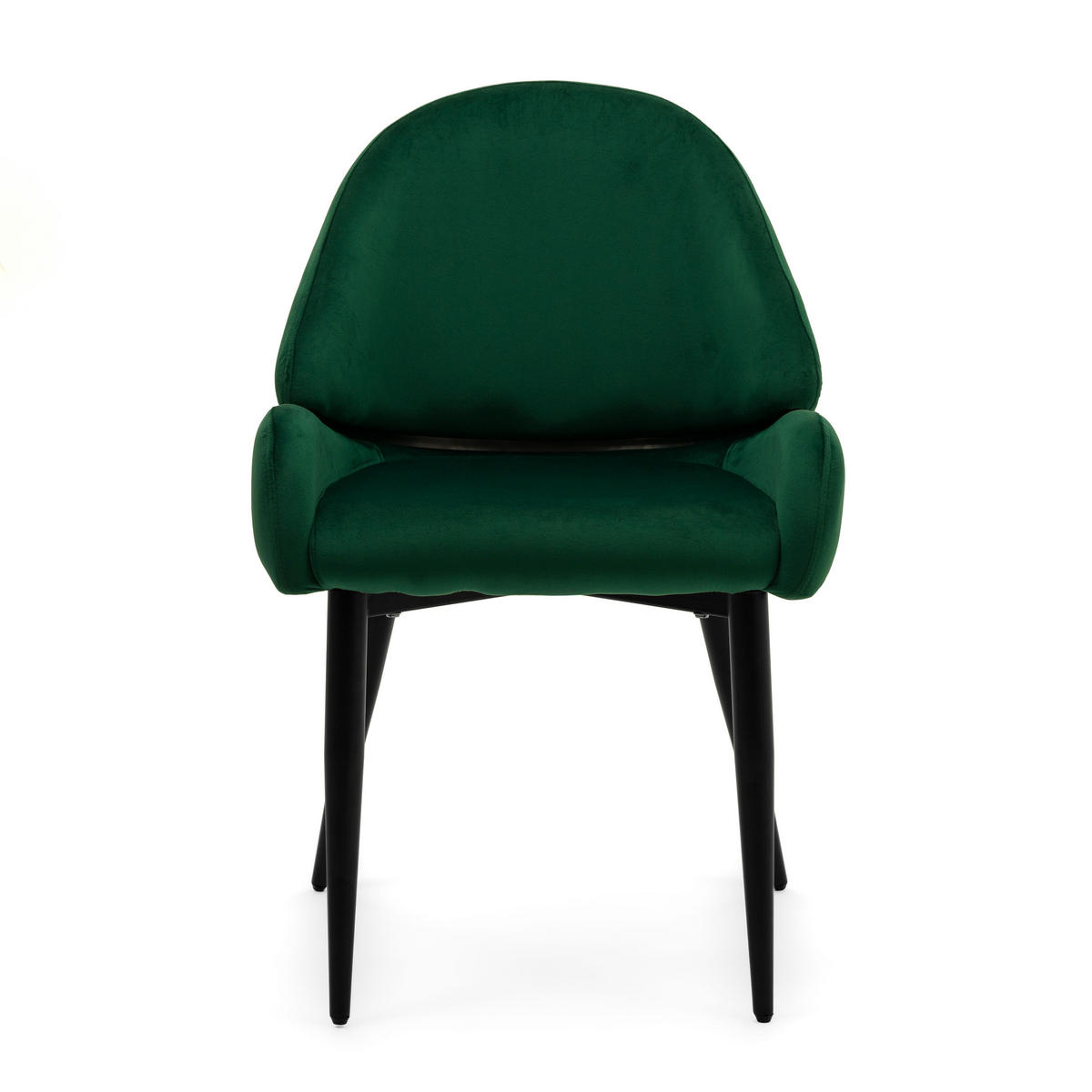 STUHL BERGAMO gepolsterter mit Steppung - grün - Samt Velour - Schwarz/Grün, Textil/Metall (56/91/61cm) - NEW HOME