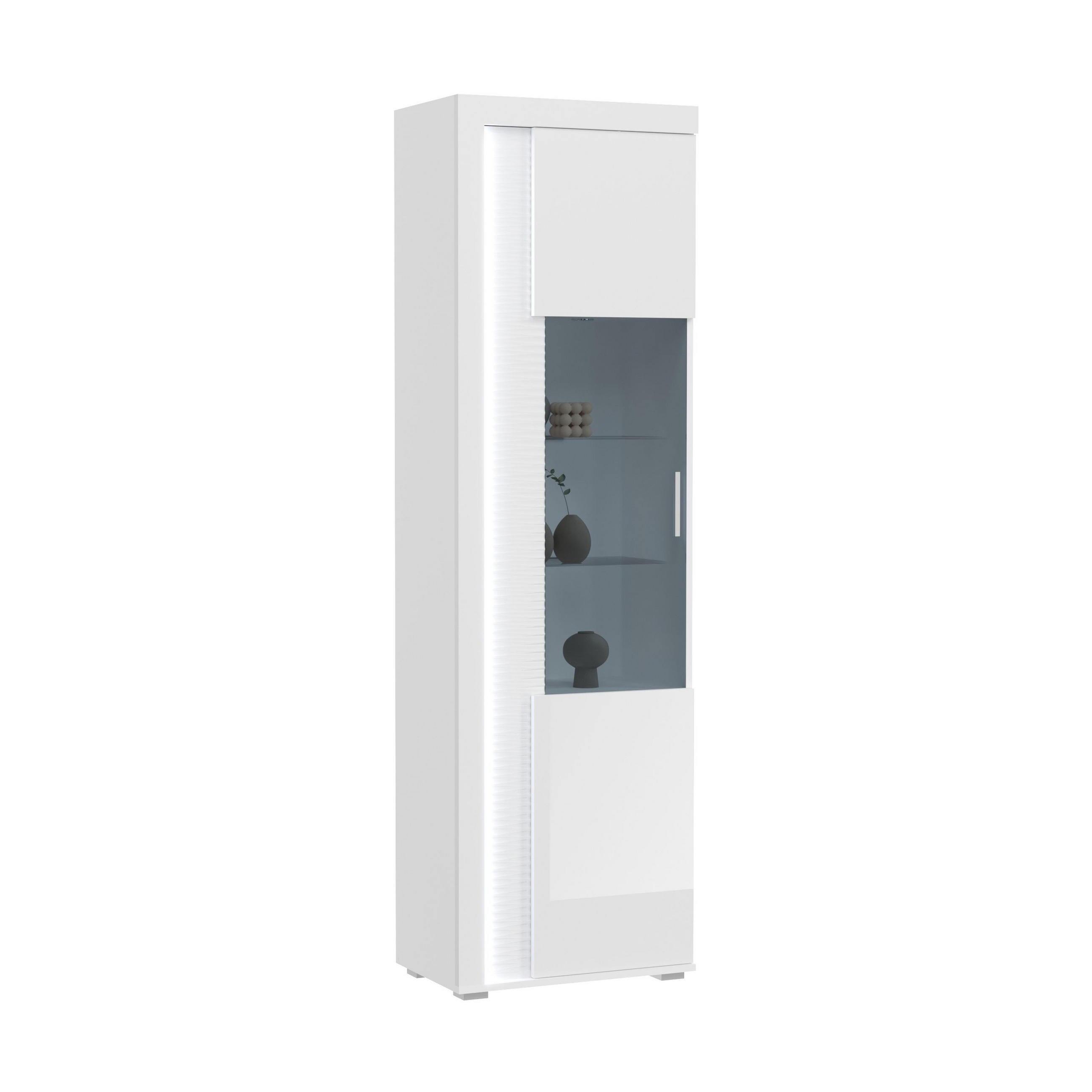 XXXLutz VITRINE Weiß 60cm × 37cm × 202cm