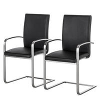 FREISCHWINGER - Edelstahlfarben/Schwarz, Leder/Metall (51/98/58cm) - home24