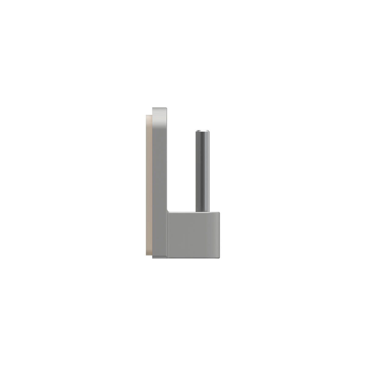 KLEBEHAKEN MIT METALLSTIFT für Vitragestangen, Silbergrau, Packung 4 Stück - Alufarben, Kunststoff/Metall (1.7/2.4/1.2cm) - INTERDECO