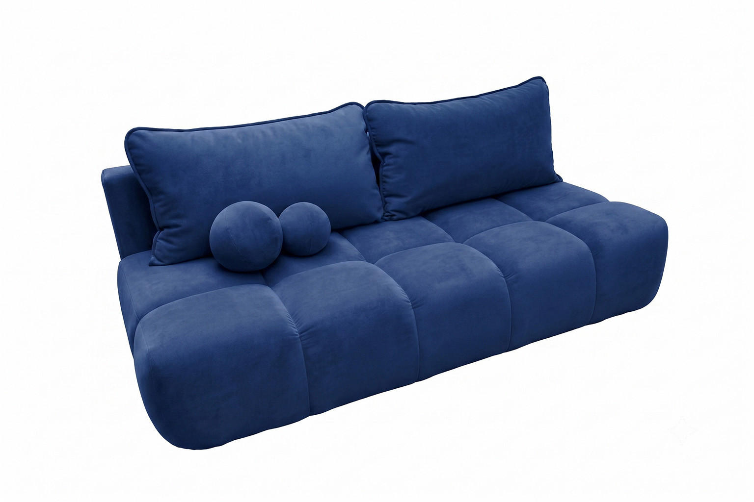 SOFA Mit Schlaffunktion Und Bettkasten, Veloursstoff Bluvel, Tintenblau, COCO - Blau, Holz (205/97/105cm) - Kaiser Möbel