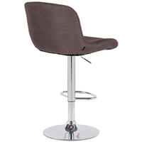 BARHOCKER 2er Set Salomon Chrom Stoff dunkelbraun - Chromfarben/Braun, Textil/Metall (50/106/52cm) - TPFLiving
