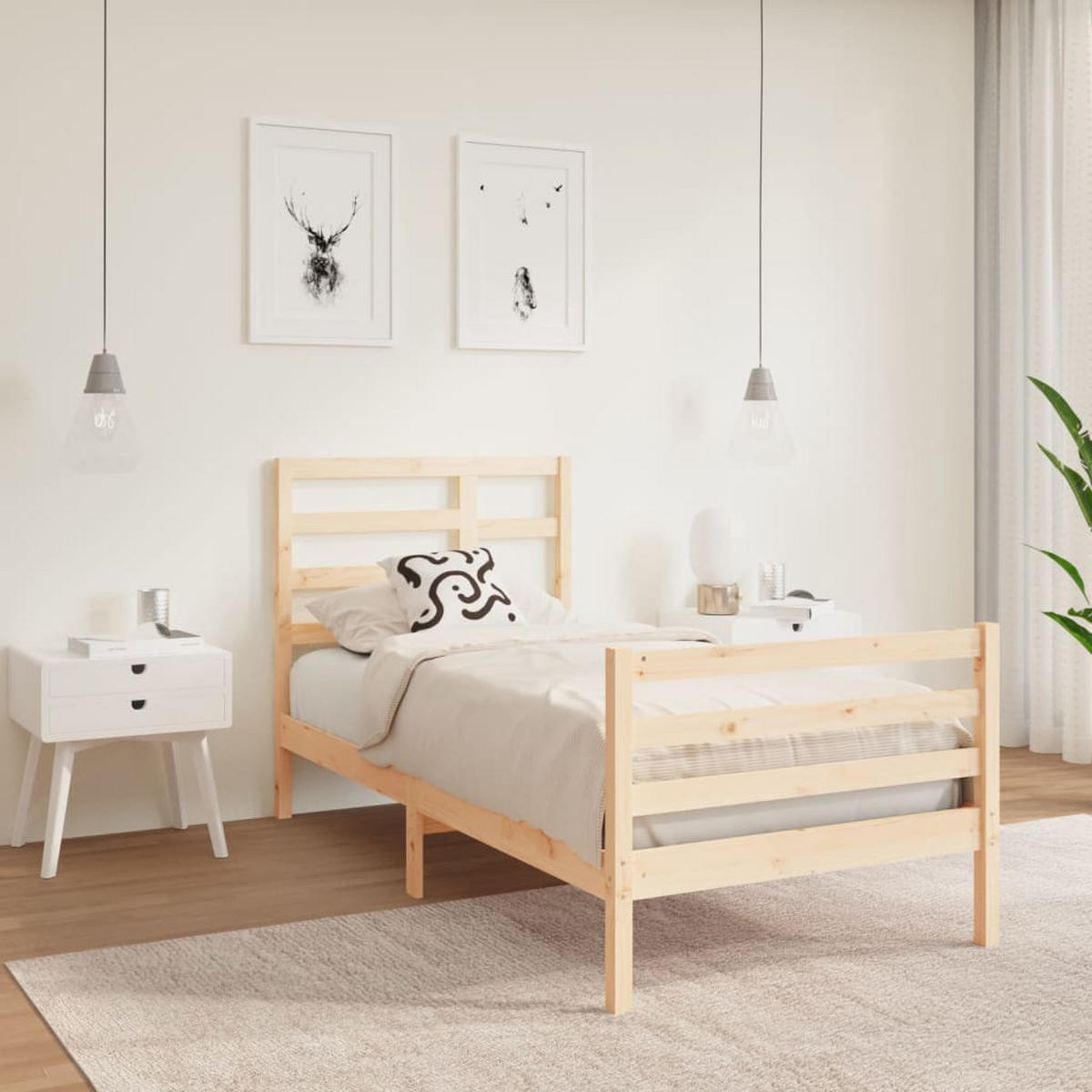BETT Nelsen 104/195.5 cm - Braun, Holz (90/190cm) - Nettlife