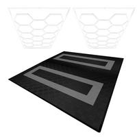 GARAGENBODENFLIESEN Belüftete und sechseckige LED-Leuchten x 165 Schwarz 60 Grau mit Kanten - Schwarz, Kunststoff (40/1.8/40cm)