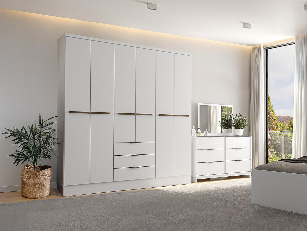 KLEIDERSCHRANK - 180 cm x 46.5 cm - holz - weiß Peroli - Weiß, Holz (180/206/46.5cm) - Vente-Unique