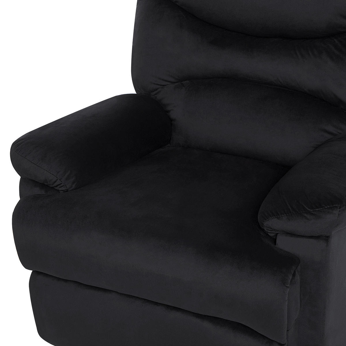 SESSEL Samtstoff schwarz verstellbar Eslov - Schwarz, Textil (85/103/90cm) - Beliani