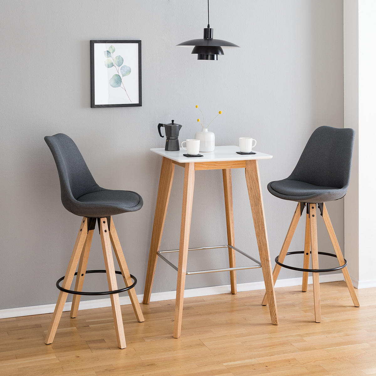 BARTISCH - Esche teilmassiv - Weiß - Braun/Weiß, Holzwerkstoff (60/60/100cm) - home24