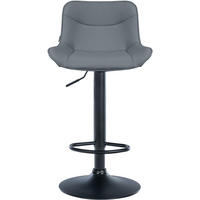 BARHOCKER Vulcano Kunstleder schwarz grau - Schwarz/Grau, Kunststoff/Metall (49/106/51cm) - TPFLiving