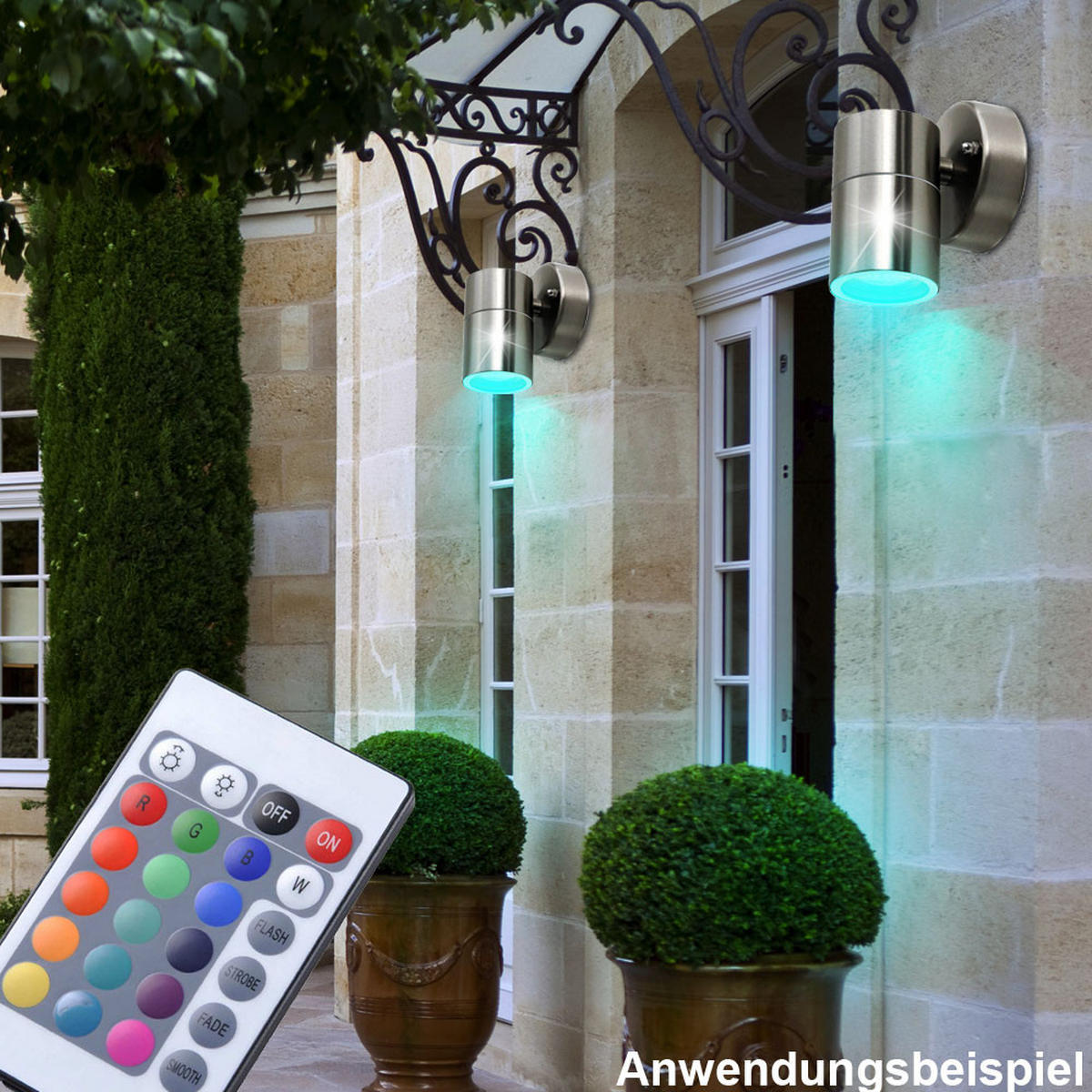 LED AUSSEN-WANDLEUCHTE Edelstahl Silber - Silberfarben, Metall (8.5/11.8/9.3cm)