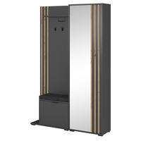 GARDEROBENSCHRANK NELIANA 131/192/40 cm Modern Garderobe-Set Graphitfarben - Graphitfarben, Holzwerkstoff (131/192/40cm) - MASSENO