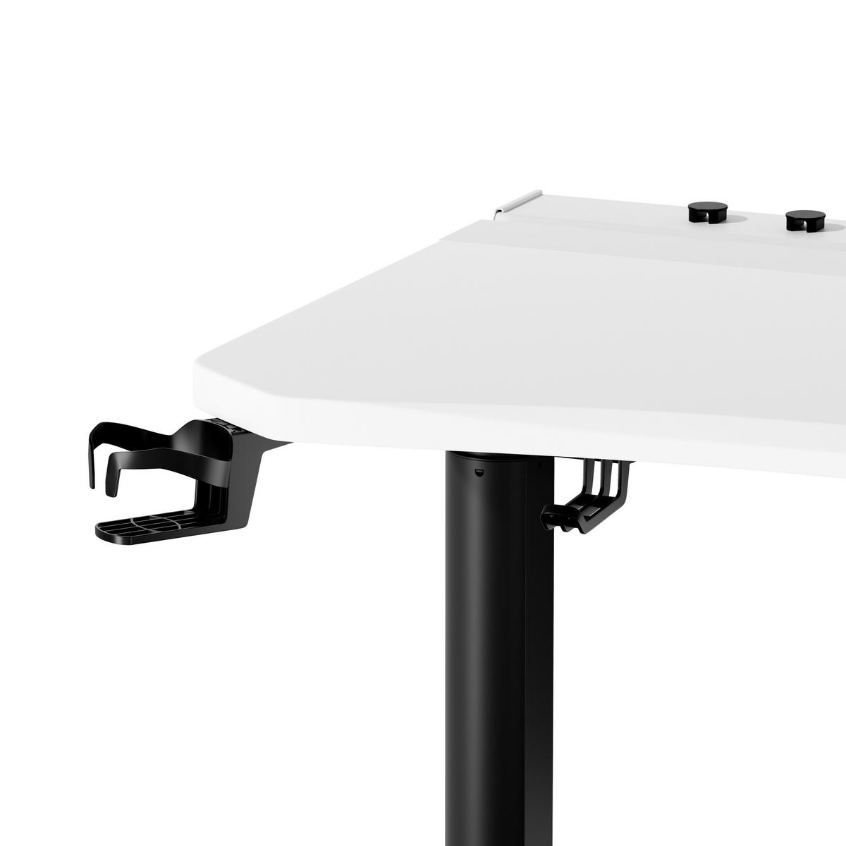 ELEKTRISCH verstellbarer Gaming-Schreibtisch X-Forge 120 x 70 cm - Schwarz/Weiß, Metall (70/160/73cm) - Diablo Chairs