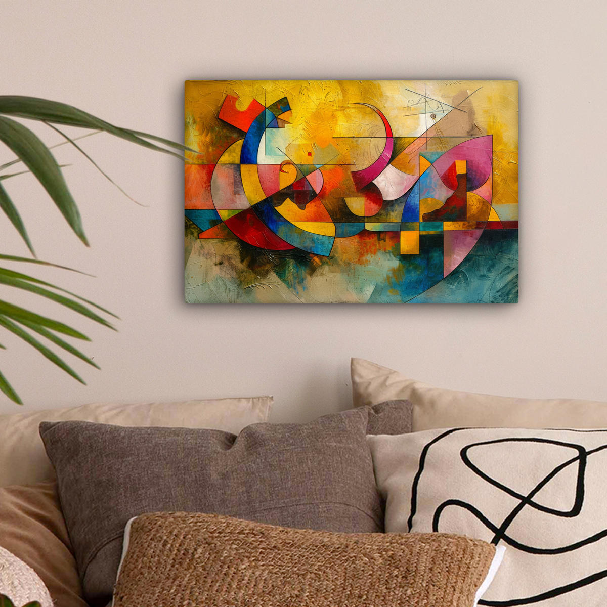 LEINWANDBILD Kunst - Abstrakt - Modern 30x20 cm - Gelb, Textil (30/20cm) - MuchoWow