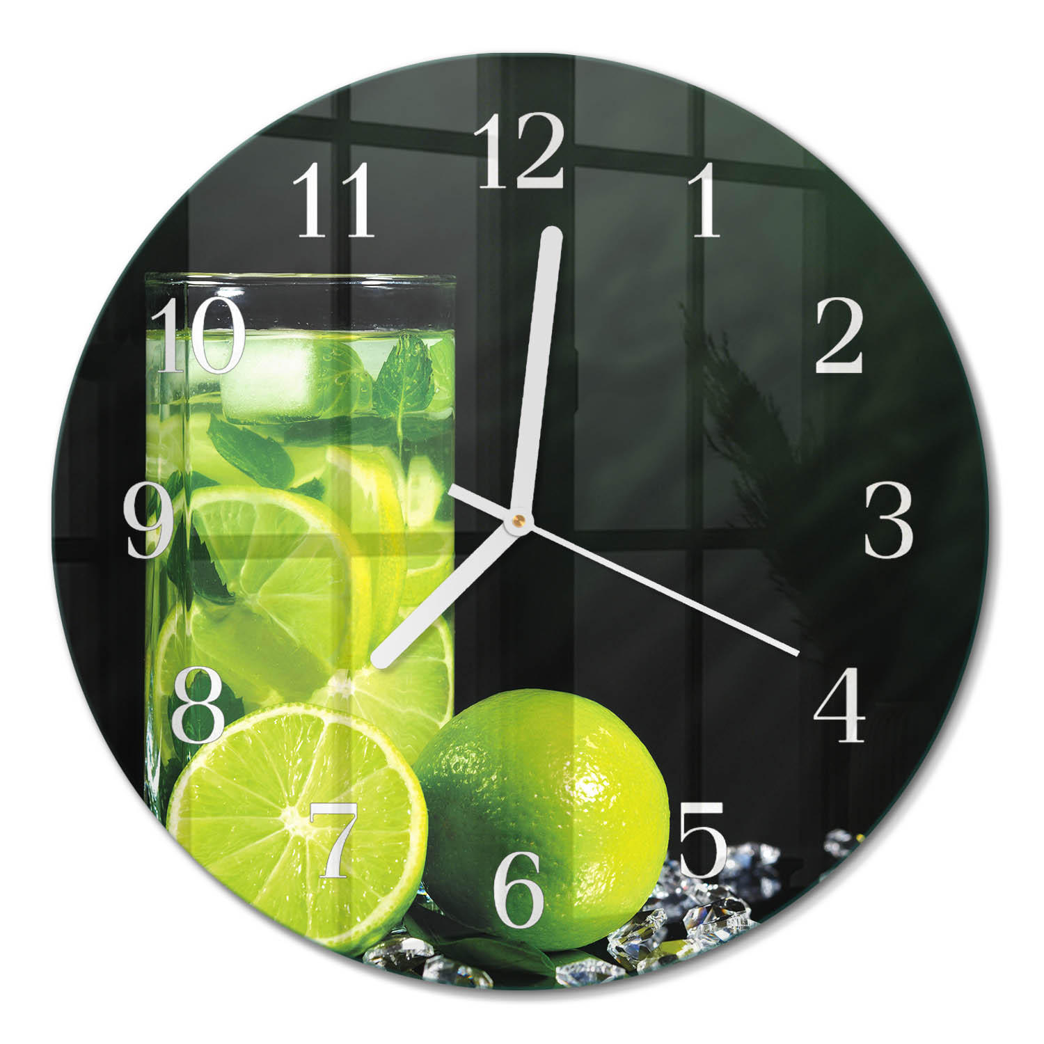 WANDUHR fi30 cm - Kalziumkarbonat - Grün, Glas (30/30/0.4cm) - TULUP
