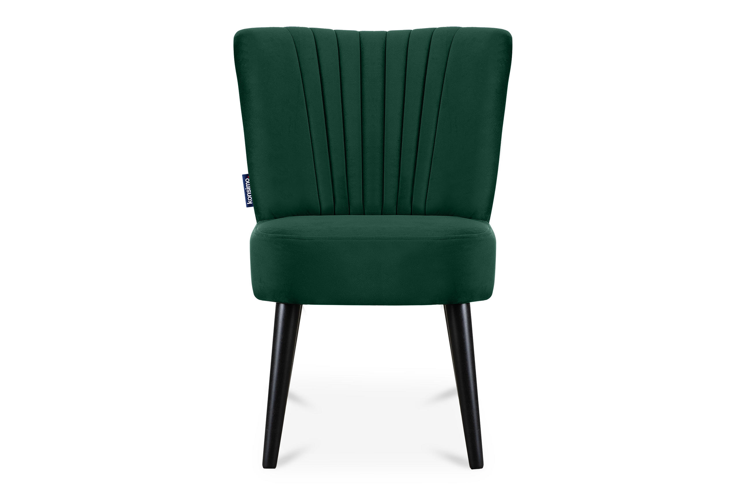 COCKTAILSESSEL DUCO auf hohen Beinen, Dunkelgrün/Schwarz - Dunkelgrün/Schwarz, Holz/Textil (63/89/65cm) - KONSIMO®