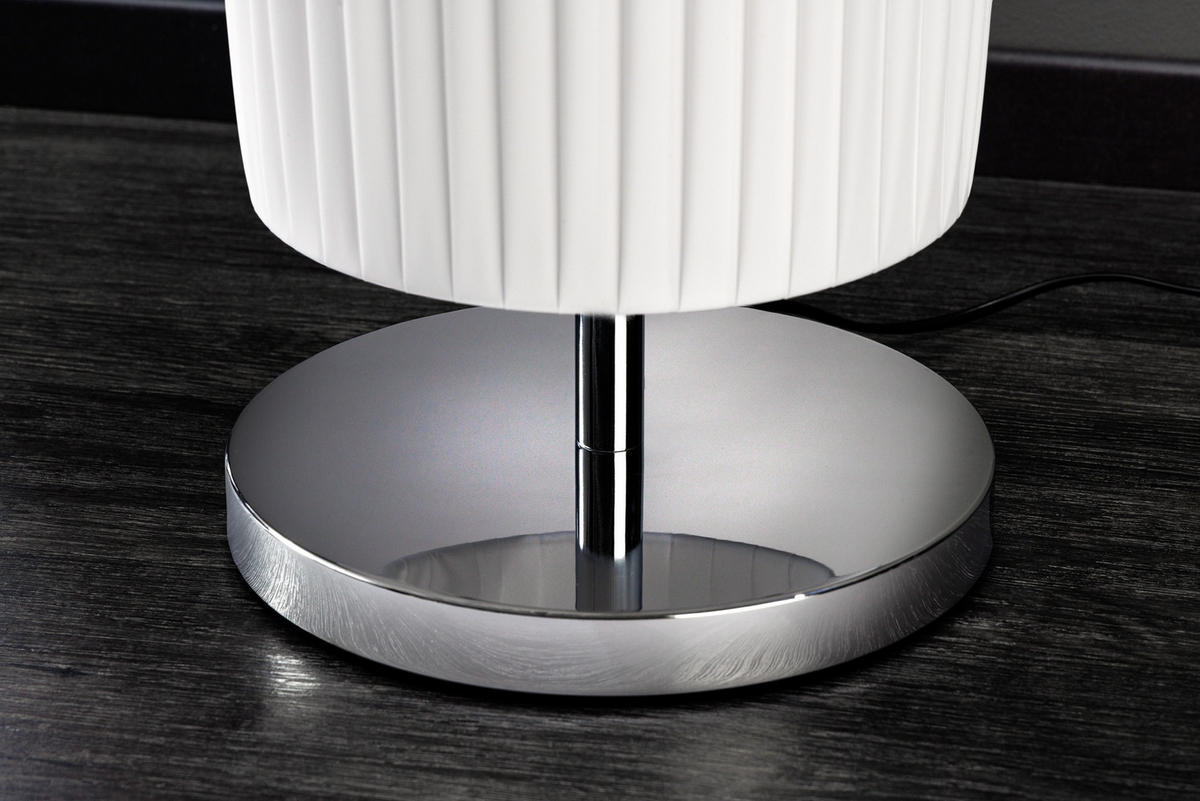 STEHLEUCHTE SALONE Kunststoff Weiß 195 cm - Silberfarben/Weiß, Kunststoff/Metall (28/28/195cm) - riess-ambiente