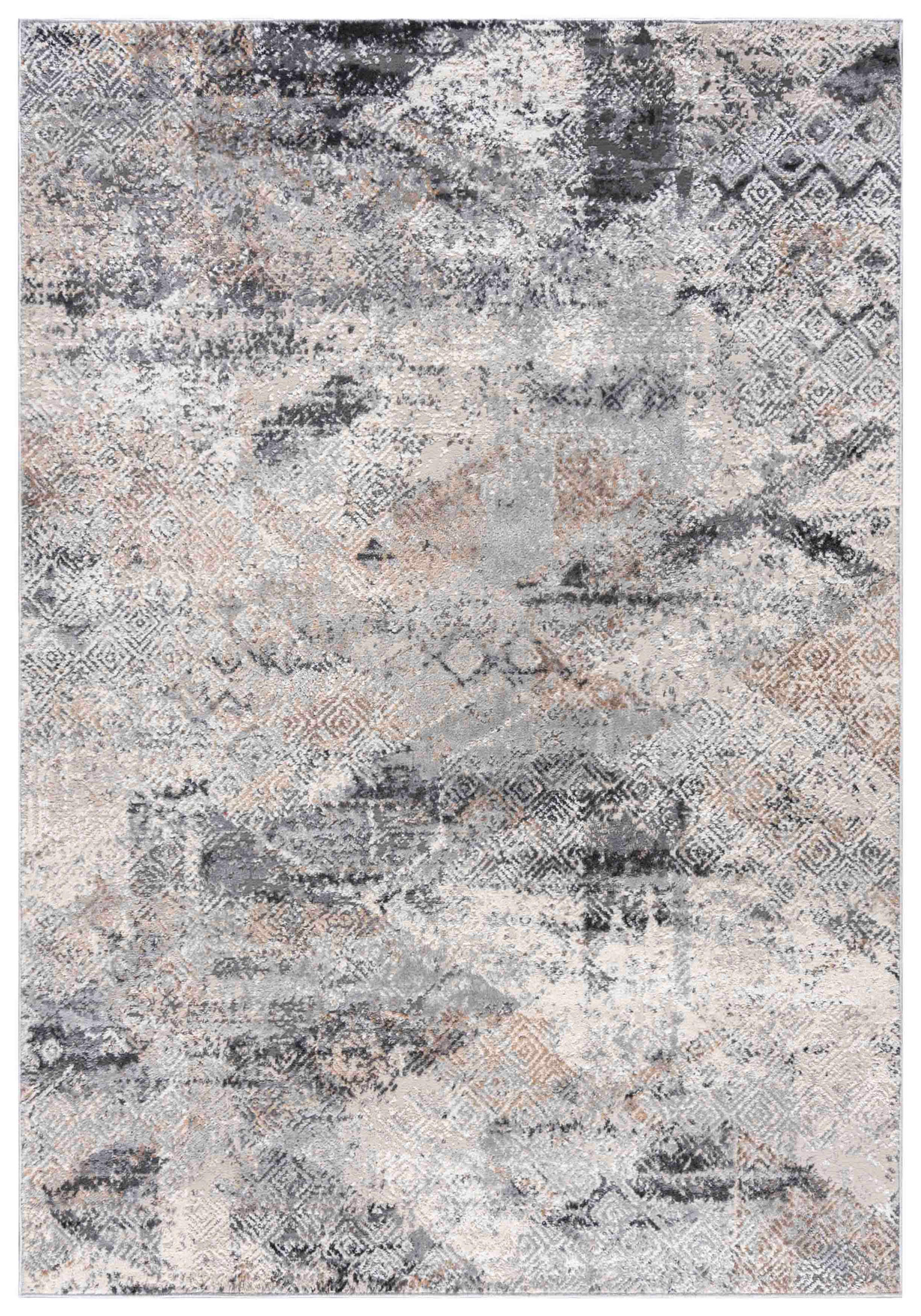 KOBEREC béžový krémový abstraktný - 120 x 170 cm - piesková/krémová, textil (120/170cm) - Mazovia