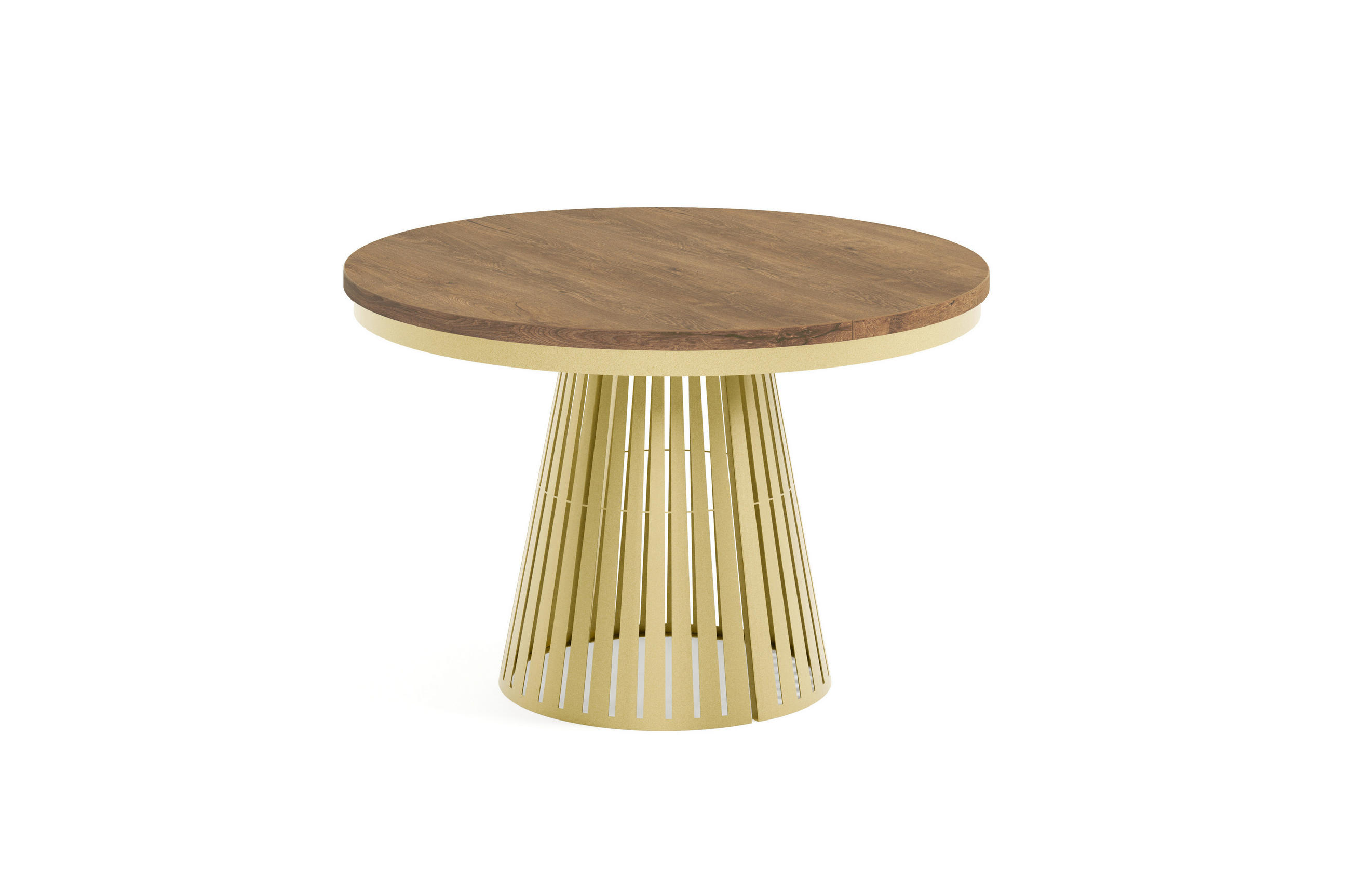 ESSTISCH Cone Bis - Dunkelbraun/Goldfarben, Holzwerkstoff/Metall (100/100/76cm) - Meblini