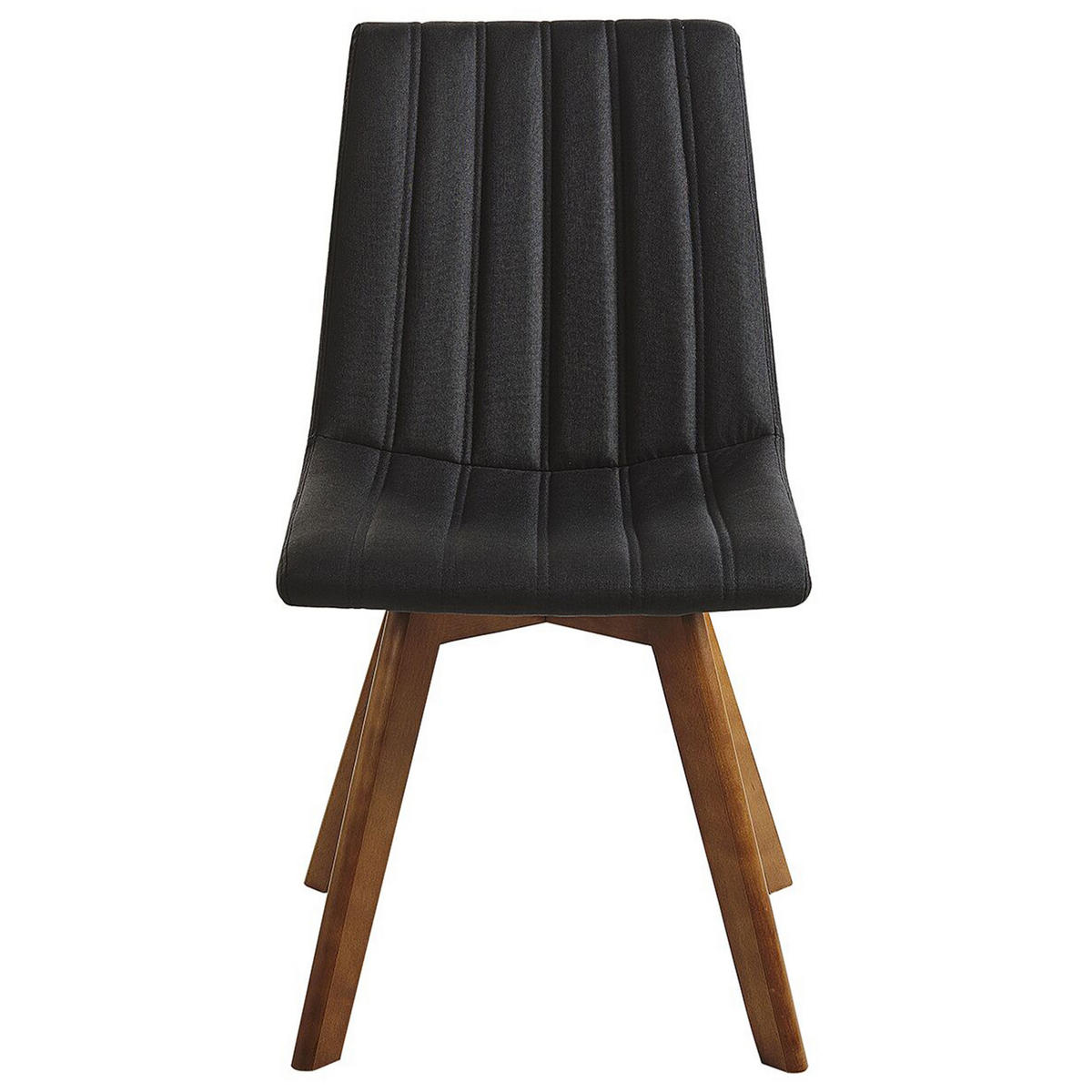 ESSZIMMERSTUHL 2er-Set Polsterbezug Schwarz Calgary - Schwarz, Holz/Textil (45/84/53cm) - Beliani