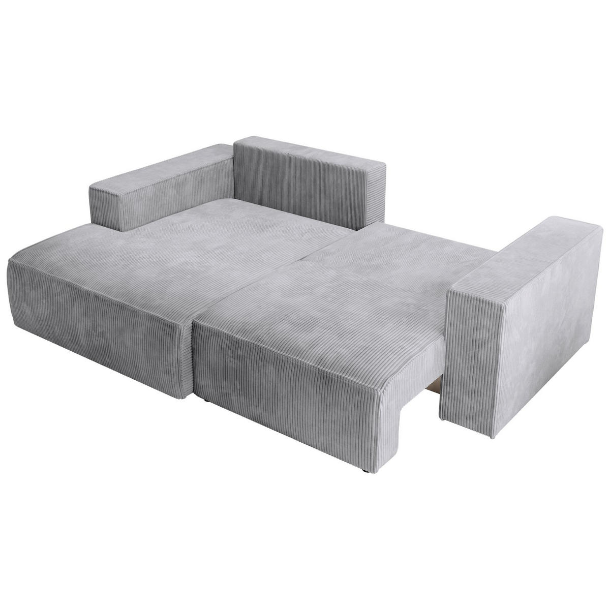 ECKSOFA Farese Mini mit Cordbezug Hellgrau, links - Hellgrau/Schwarz, Textil (240/167cm) - Selsey