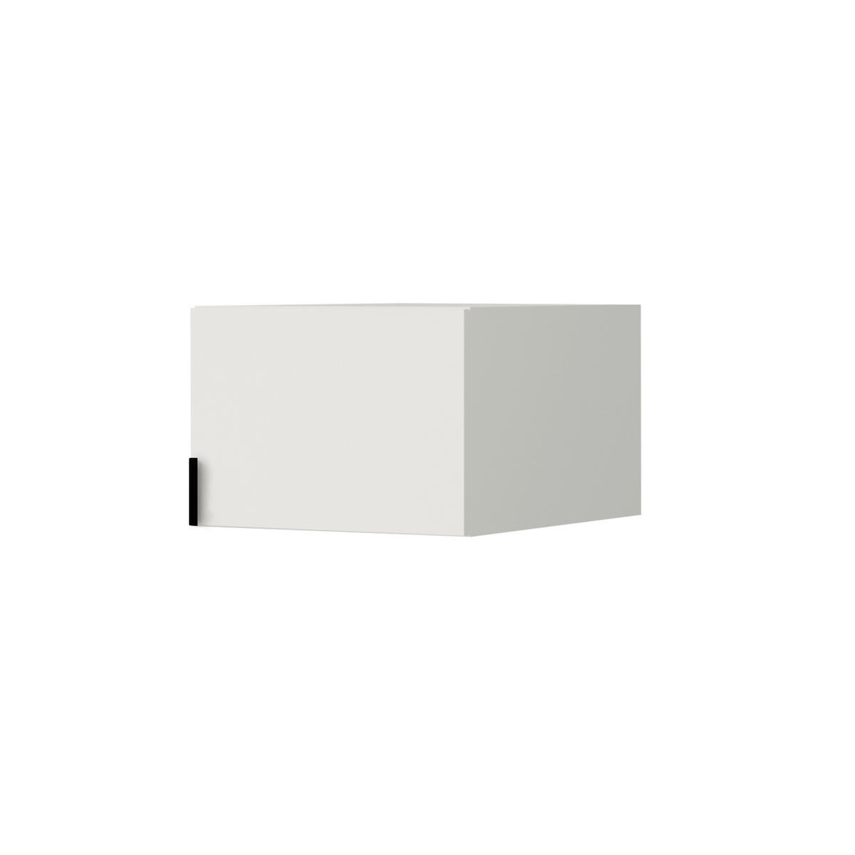 AUFSATZ für Schrank Napoli 1D 50 Weiß (schwarzer oder goldener Griff) - Silberfarben/Schwarz, Holzwerkstoff/Kunststoff (50/35/60cm) - mzm24