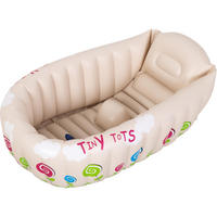 PLANSCHBECKEN Baby Badewanne aufblasbar 91 x 61 x 29 cm beige Temperaturanzeige - Beige, Kunststoff (61/91cm) - SunClub