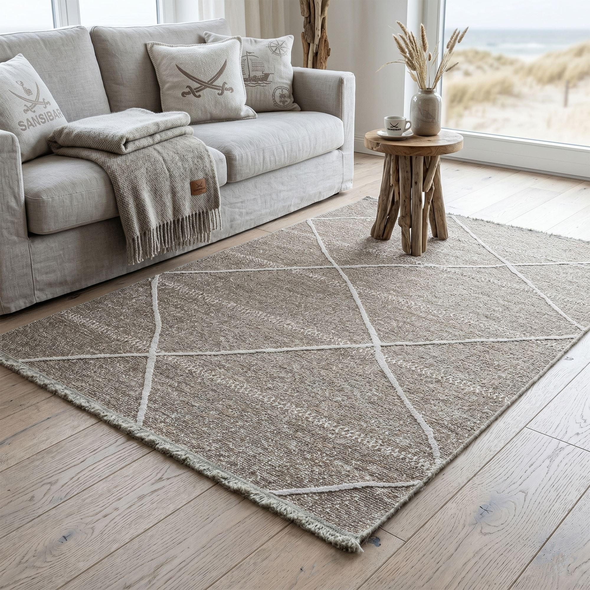 FLACHWEBTEPPICH Braderup 80x150 cm - Beige, Textil (80/150cm) - Sansibar SYLT