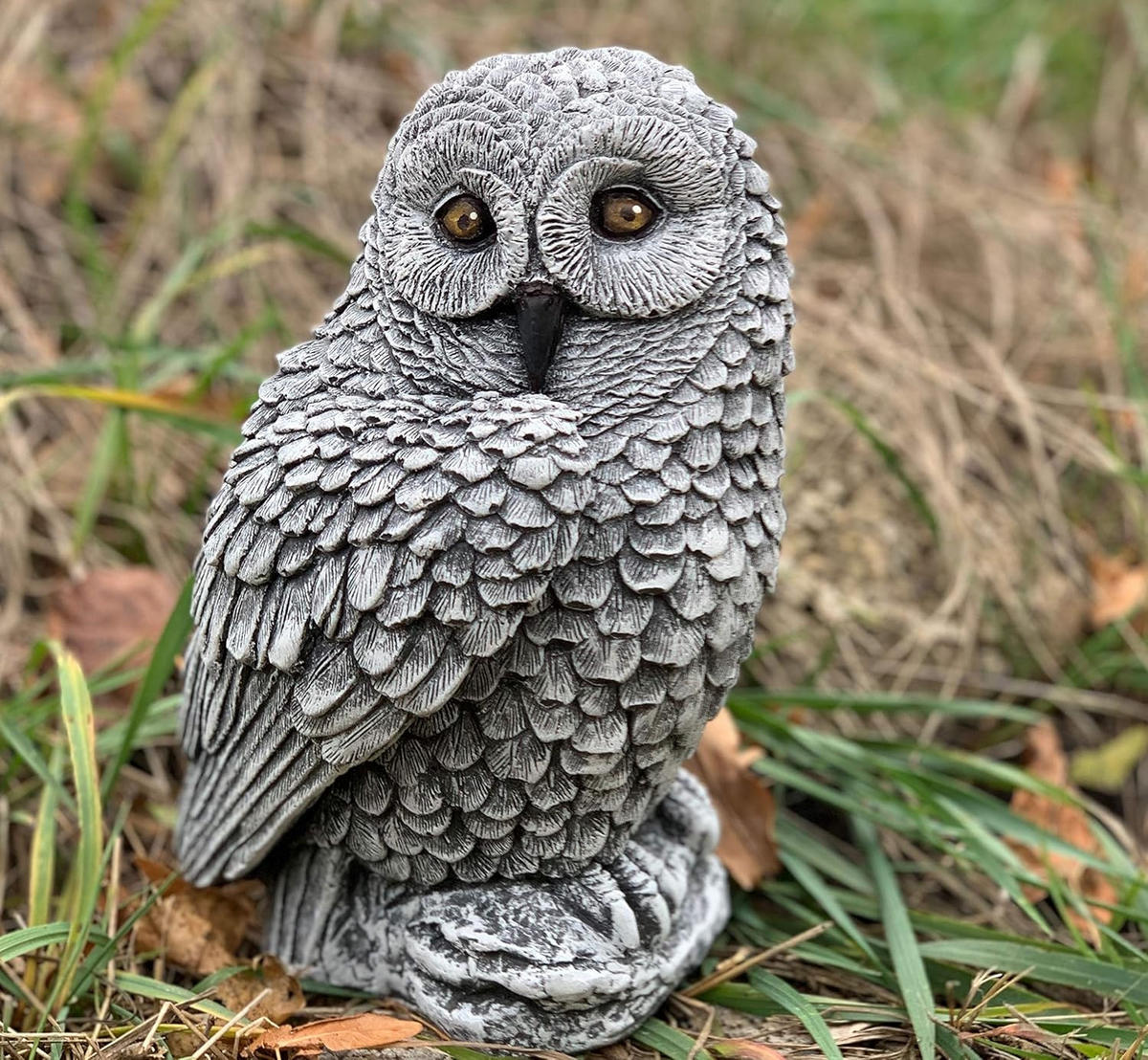 STEINFIGUR Schneeeule frostfest Steinguss - Grau, Stein (12/21/14cm) - stoneandstyle