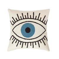 DEKOKISSEN Eye See You 45/45 cm getuftet - Creme, Textil (45/45cm) - Homescapes