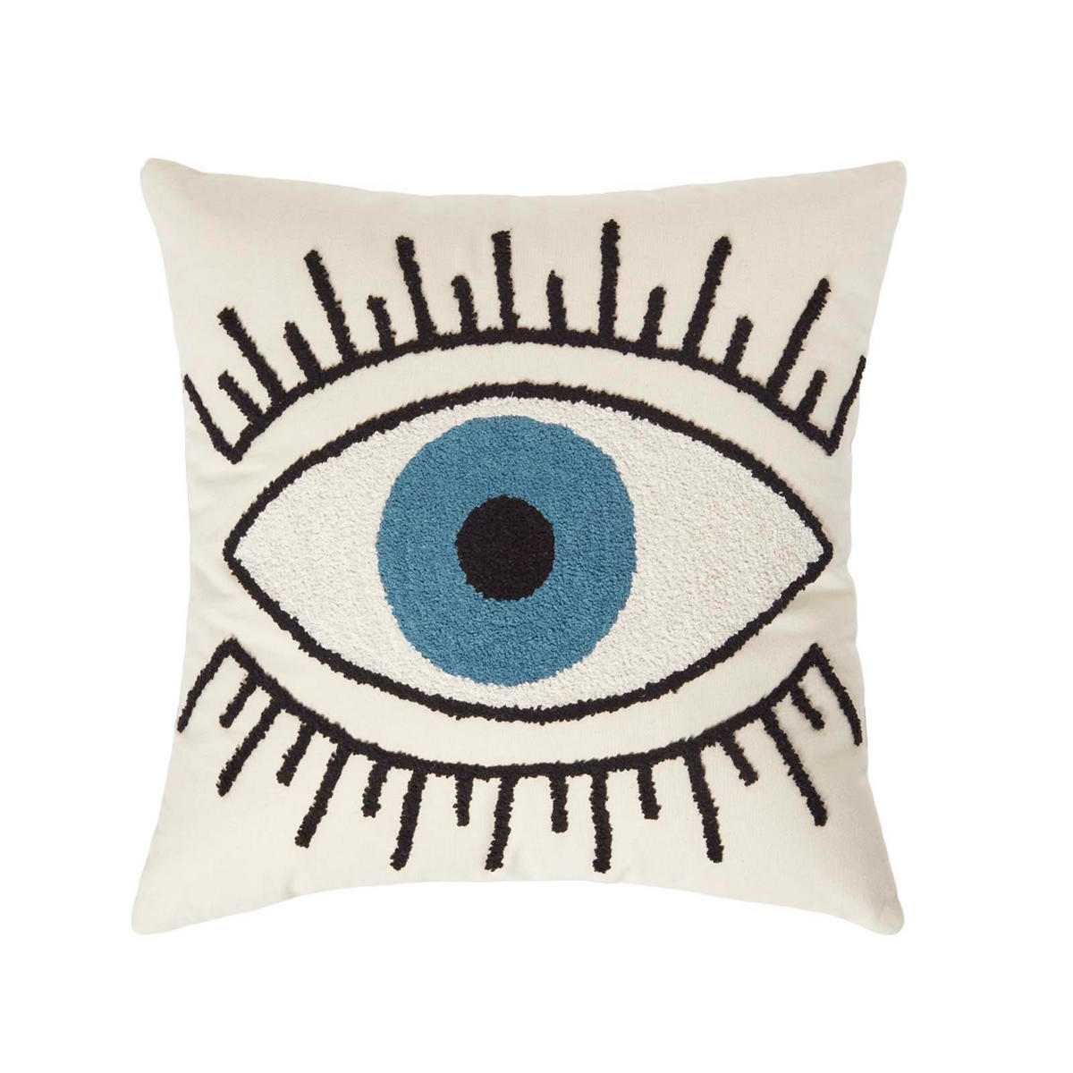 DEKOKISSEN Eye See You 45/45 cm getuftet - Creme, Textil (45/45cm) - Homescapes