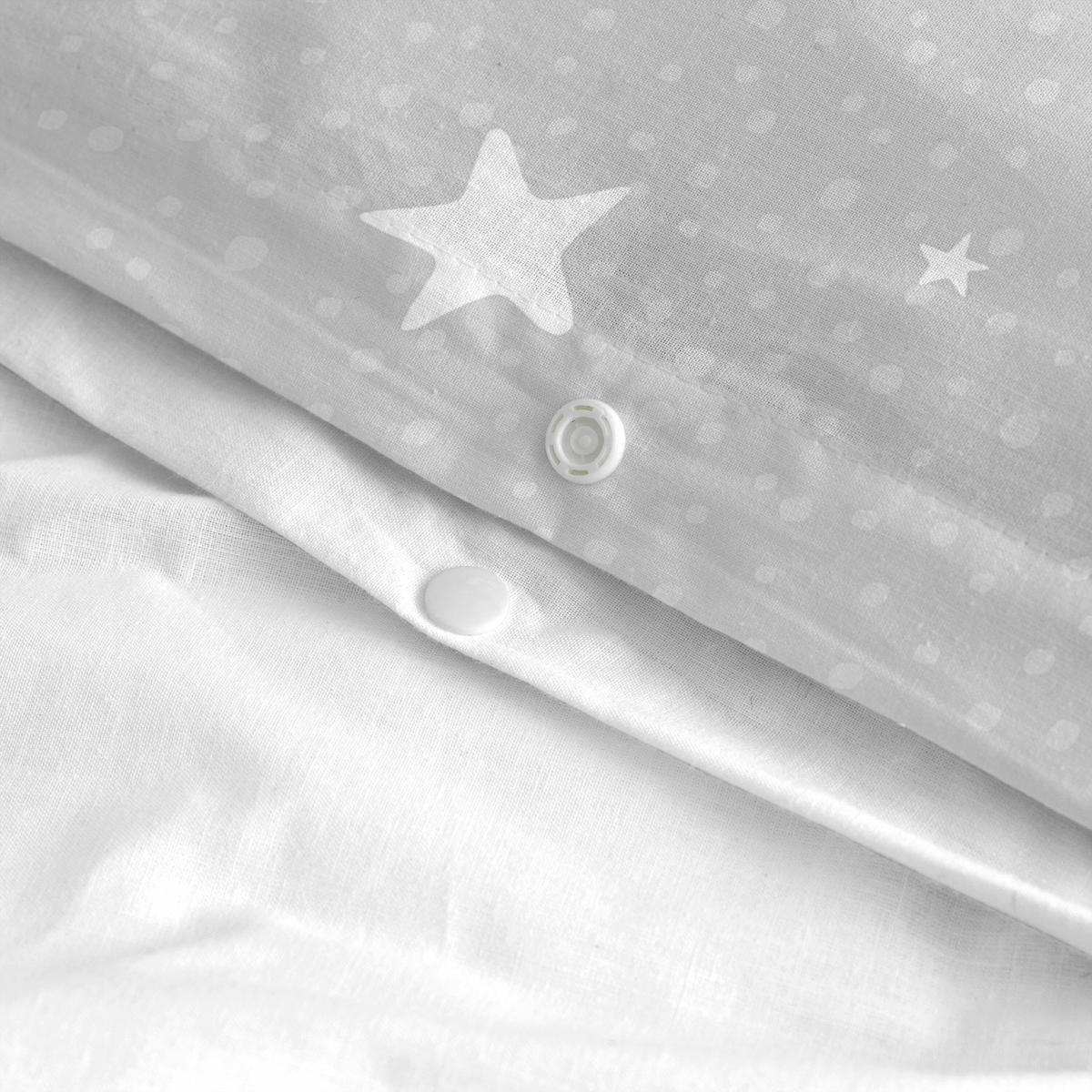 BETTBEZUG 2er-Set teiliges little star 135/140x200 cm (standardgrösse) grau - Grau, Textil (140/200cm) - Happy Friday
