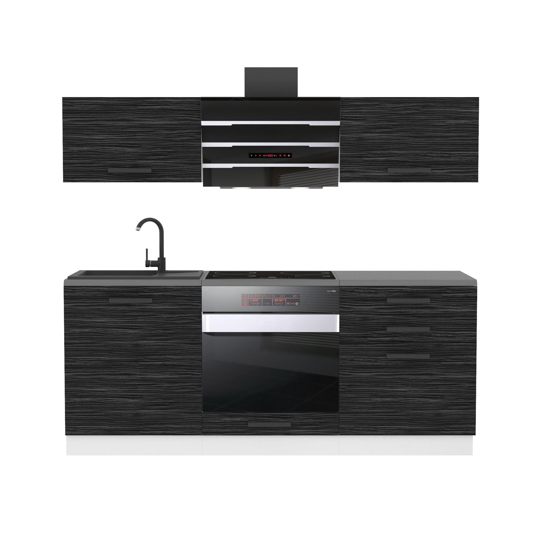 B BELINI GROUP KUCHYŇSKÁ LINKA Sophia 180 cm,, s pracovními deskami, Královský eben