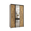 SCHWEBETÜRENSCHRANK 235,2/160/60 3-türig - Schwarz/Eiche Artisan, Holz/Metall (160/235/60cm) - Abiks Möbel