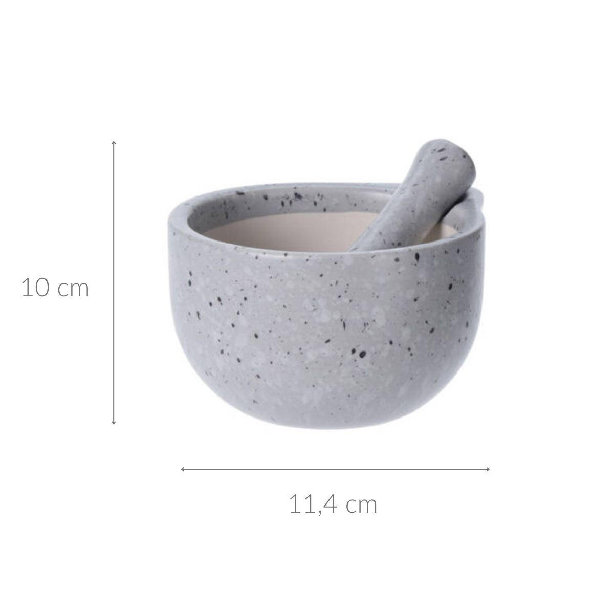 KÜCHENMÖRSER mit Stößel 11,4/11,4/10 cm - Grau, Keramik (11.4/10/11.4cm) - Excellent Houseware