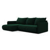ECKSOFA mit Schlaffunktion Samt Stoff Grün - Dunkelgrün/Schwarz, Kunststoff/Textil (148/240cm) - Makamii