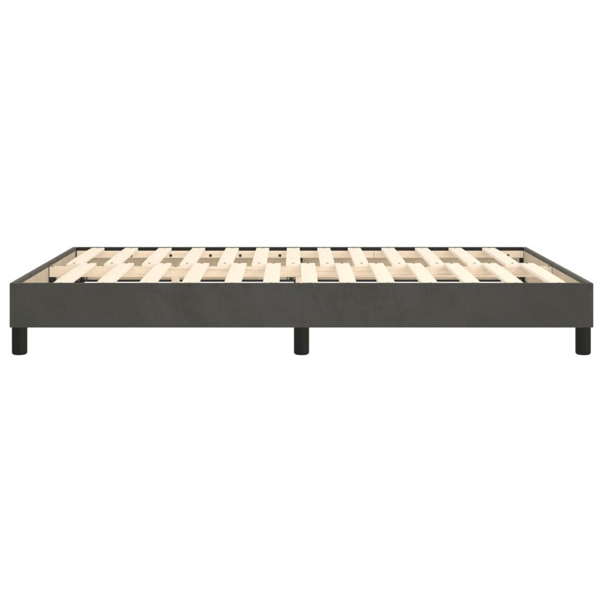 BETTGESTELL Dunkelgrau 140/200 Cm Samt - Grau, Holzwerkstoff (140/200cm) - vidaXL
