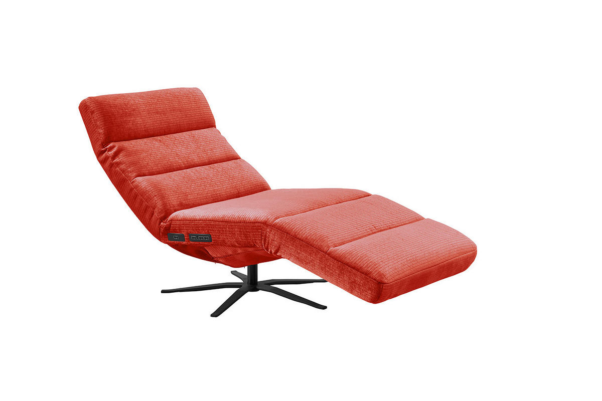 RELAXLIEGE ALINA Rot Cord - Rot/Schwarz, Textil/Metall (82/115/156cm) - KAWOLA