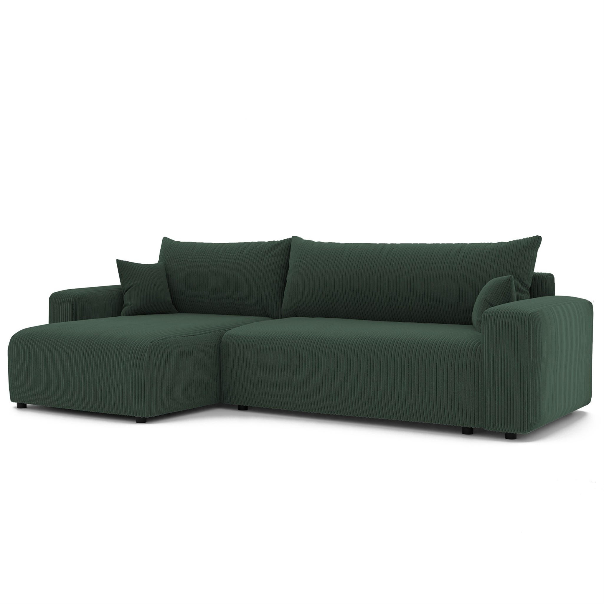 ECKSOFA Luna Max Mit Schlaffunktion - Grün, Holzwerkstoff/Textil (278/145cm) - Fun Möbel