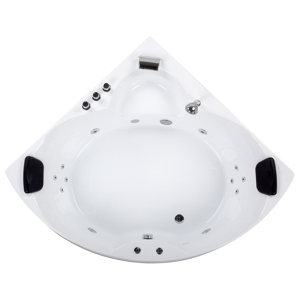 WHIRLPOOL BADEWANNE mit LED 150x205x56 cm weiß Senado - Weiß, Kunststoff (150/56/205cm) - Beliani