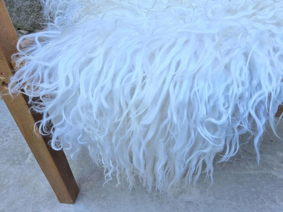 LAMMFELL Island Langhaar natur lockig weich Premium Naturweiß ca. 105 cm - Weiß, Fell (55/105cm) - Provellus