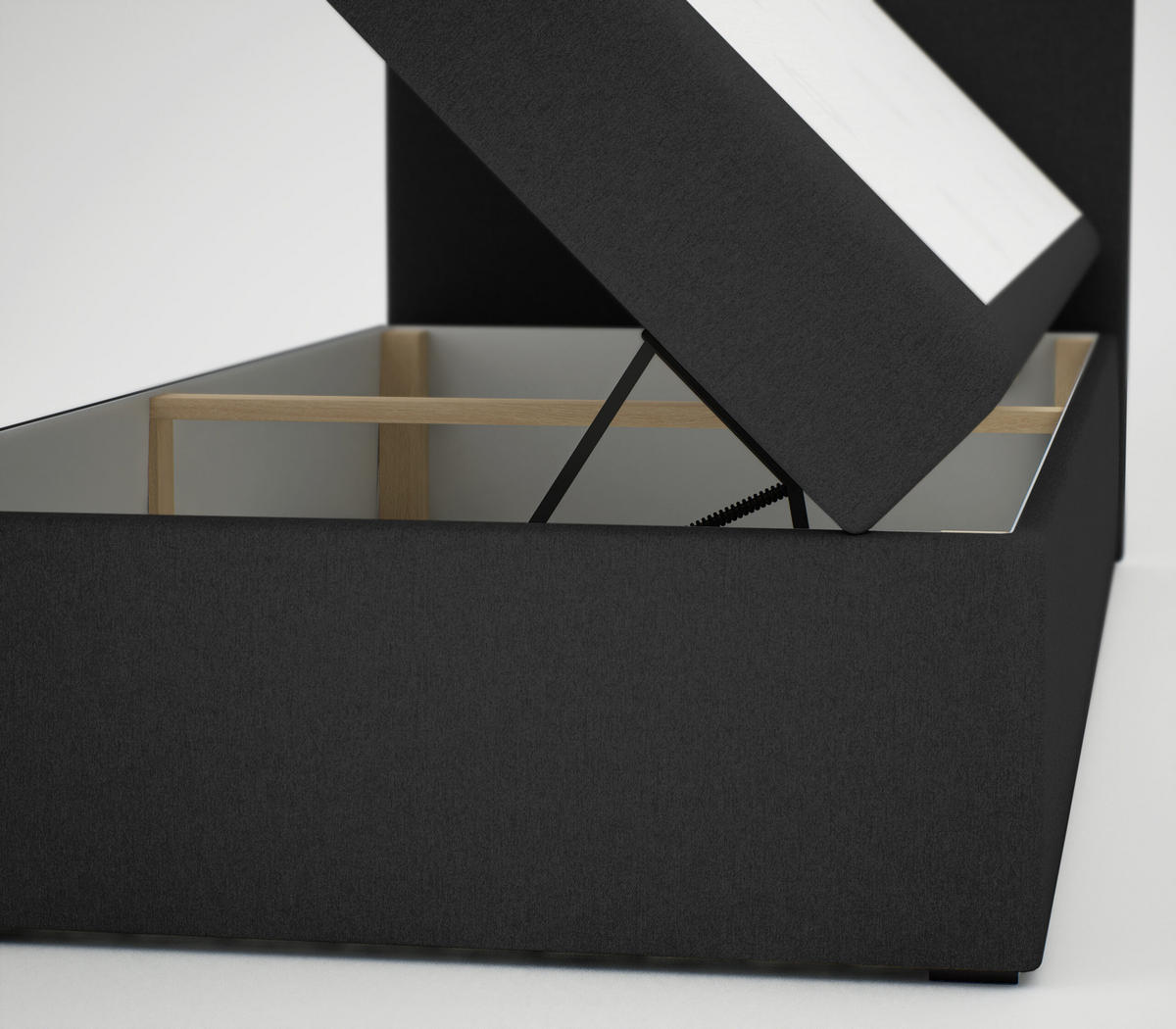 BOXBETT Verdig Mini Basic 80x200 Schwarz Links - Schwarz, Holz (80/200cm) - Fedve