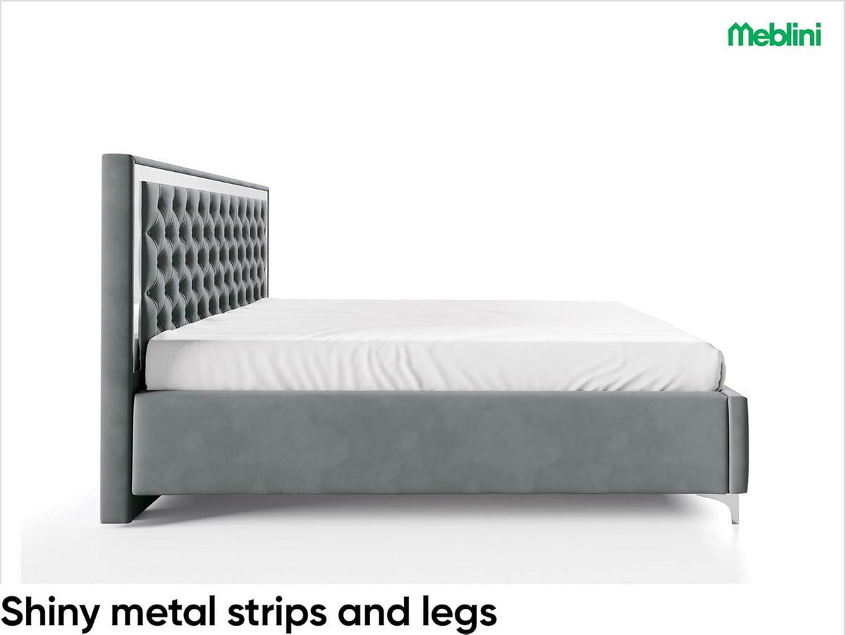 POLSTERBETT ARONA - Dunkelgrau, Textil (120/200cm) - Meblini