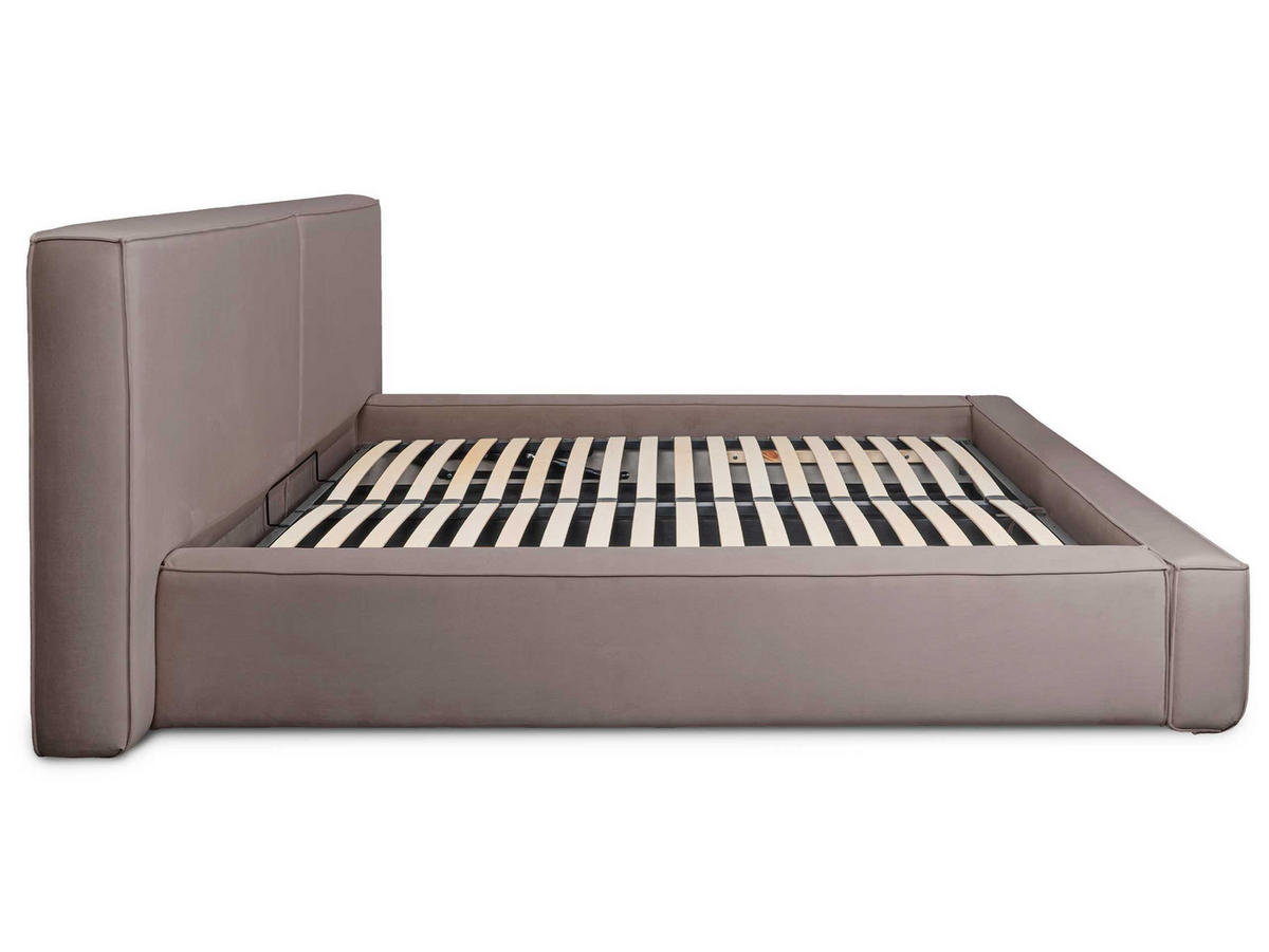 POLSTERBETT Jodie XL Braun 200/200 cm Samt mit Bettkasten - Braun, Textil/Metall (200/200cm) - wonello