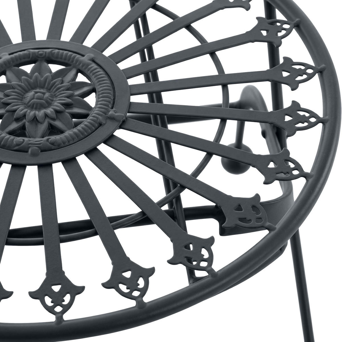 GARTENKLAPPSTUHL Metall Anthrazit - Anthrazit, Metall (39/94/53cm) - CLP